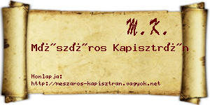 Mészáros Kapisztrán névjegykártya