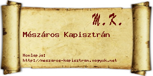 Mészáros Kapisztrán névjegykártya