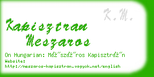 kapisztran meszaros business card